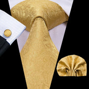 Champagne Ivory White Solid Tie 100% Silk Woven Men Tie Plain Necktie
