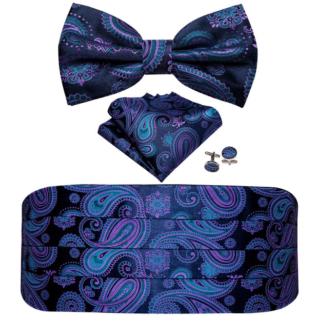 Barry.Wang Mens Brown Bow Tie Plaid Cummerbund Checked