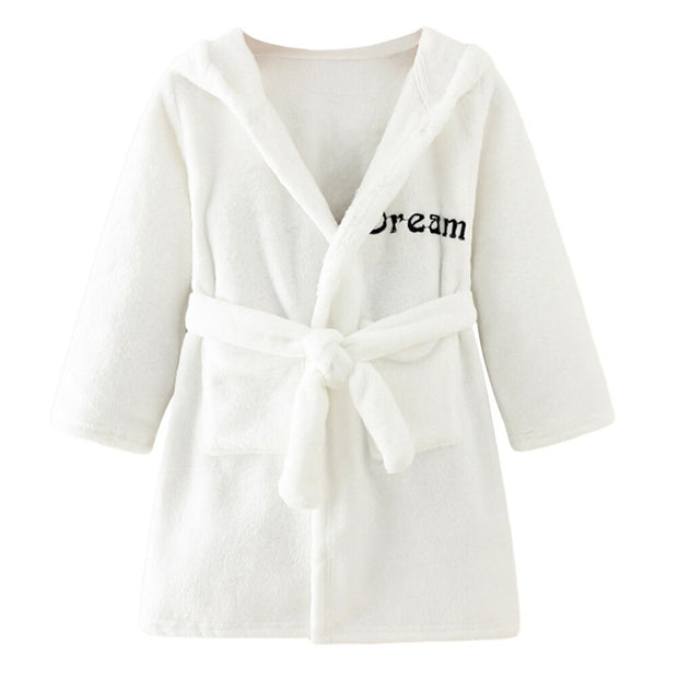 Children Bath Robes Flannel Winter Kids Sleepwear Hooded Robe