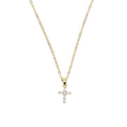 2022 High Quality S925 Sterling Pave AAA Cz Tiny Cute Cross Pendant Necklaces