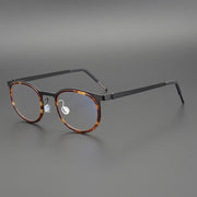 Denmark Brand Titanium Glasses Frame Women Vintage Round Myopia