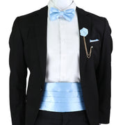 New Fashion Mens Cummerbund Bow Tie Brooch Set