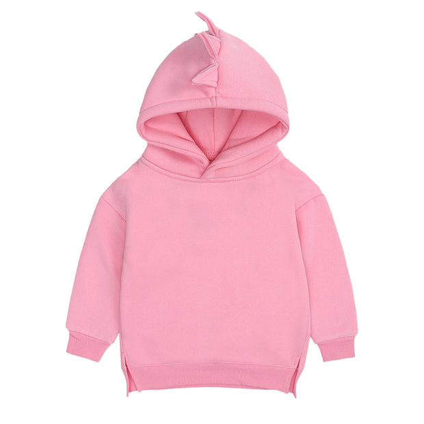 New Fashion Baby Boys Girls Clothes Solid Color Pullover Hooded