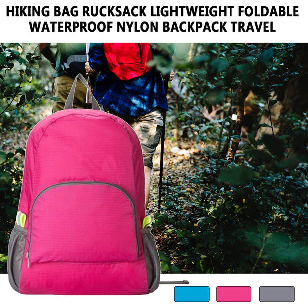 Hiking Bag Rucksack Lightweight Foldable Waterproof Nylon Women Men