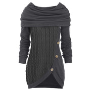 Oversized Fashion Harajuku Knitted Tops Hoodies Buttons Hooded