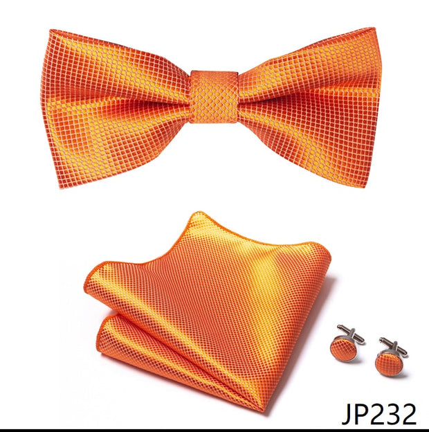 New Paisley  Bow Tie for men Wedding Bowtie Handkerchief Cufflink Set