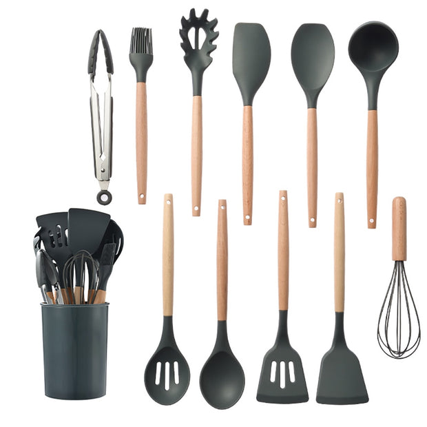 Silicone Kitchenware Cooking Utensils Set Non-stick Cookware Spatula Set