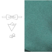 Men Bowtie Cufflinks Cravat Set Solid Butterfly Ties