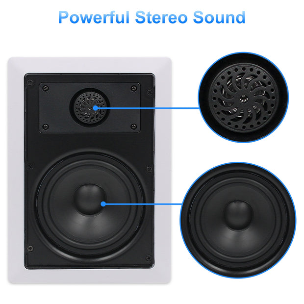 Herdio 5.25 Inch Home In-Wall Bluetooth Ceiling Speaker Full Range Sound System