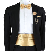 New Fashion Mens Cummerbund Bow Tie Brooch Set