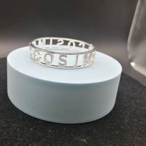 Bracelets for Women Men Copper Bracelet Jewelry Bracelet with Zircon Name Personalized