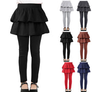 Girls Leggings Tutu Skirt Pants Kids Solid Soft Trousers Cotton 2-12 Years