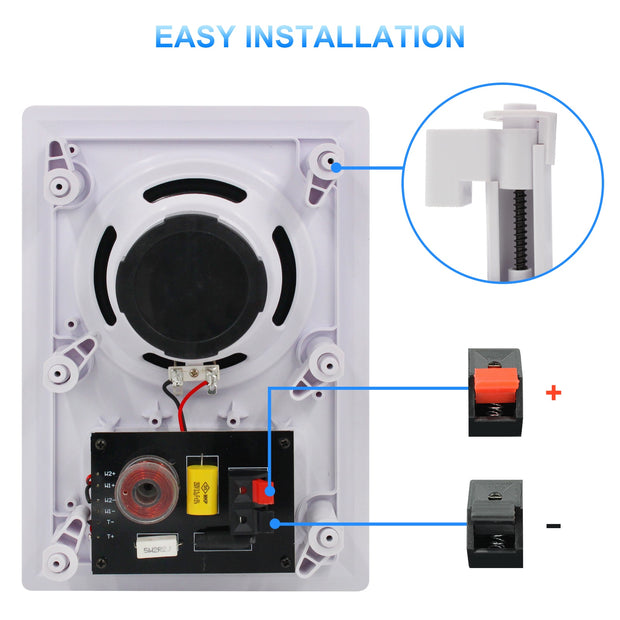 Herdio 5.25 Inch Home In-Wall Bluetooth Ceiling Speaker Full Range Sound System