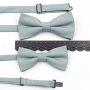 Soft Polyester Solid 15 Colors Father-son Bowtie Set
