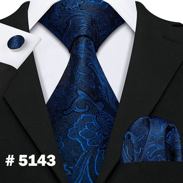 New Necktie Gravata Neckwear Barry.Wang Fashion Hanky Cufflink Set Ties