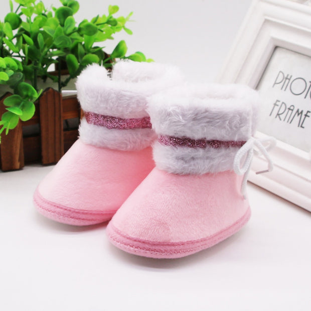 0~15m Infant Newborn Baby Girls Cashmere Plush Winter Boots