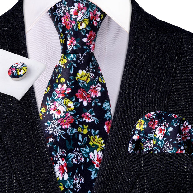 New Necktie Gravata Neckwear Barry.Wang Fashion Hanky Cufflink Set Ties