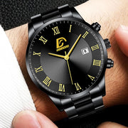 2022 Fashion Mens Gold Stainless Steel Watches Luxury Minimalist Quartz Wrist Watch