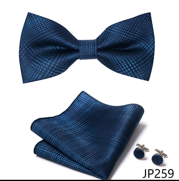 New Paisley  Bow Tie for men Wedding Bowtie Handkerchief Cufflink Set