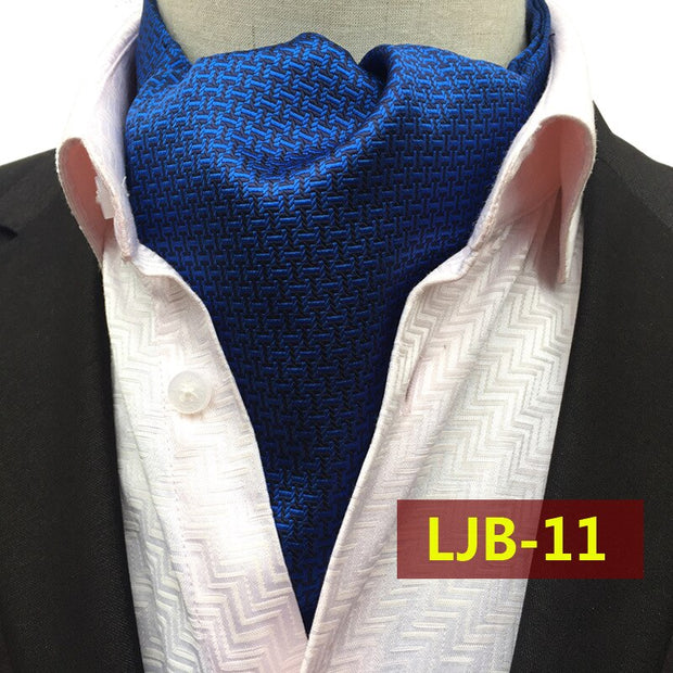Men Vintage Cashew Floral Wedding Formal Cravat Ascot Scrunch
