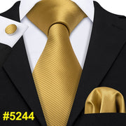 LS-5090 New Mens Ties Handkerchief Set 11 Colors Solid Silk Ties For Men