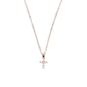 2022 High Quality S925 Sterling Pave AAA Cz Tiny Cute Cross Pendant Necklaces