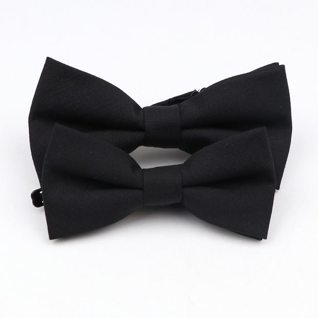 Soft Polyester Solid 15 Colors Father-son Bowtie Set