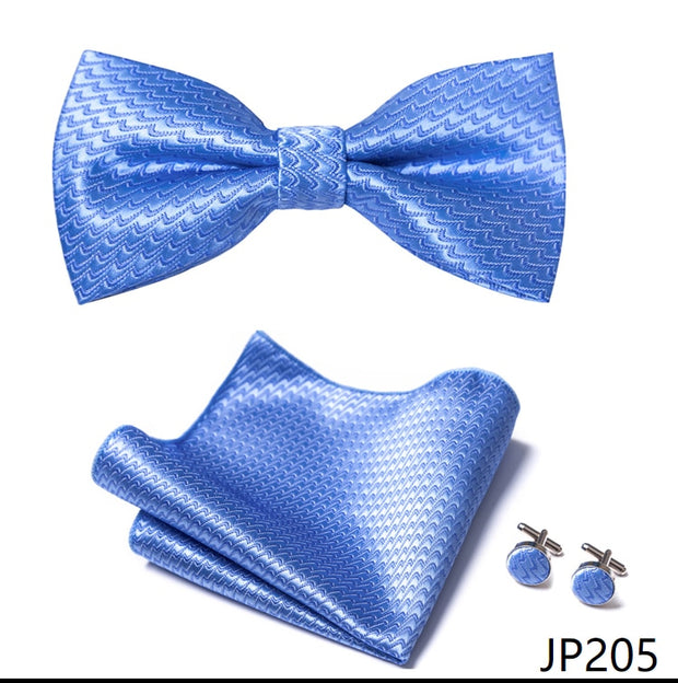 New Paisley  Bow Tie for men Wedding Bowtie Handkerchief Cufflink Set