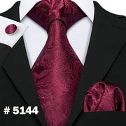 New Necktie Gravata Neckwear Barry.Wang Fashion Hanky Cufflink Set Ties