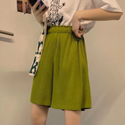 Shorts Women Green Baggy Minimalist Big Size 2XL