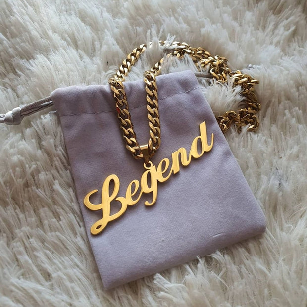 Personalized Custom Carving Name Necklaces For Men Women Nameplate Bar