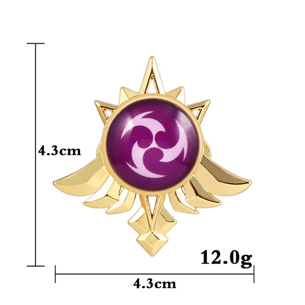Luminous Pins Brooch Mondstadt Vision Eye of God 7 Elements Badge
