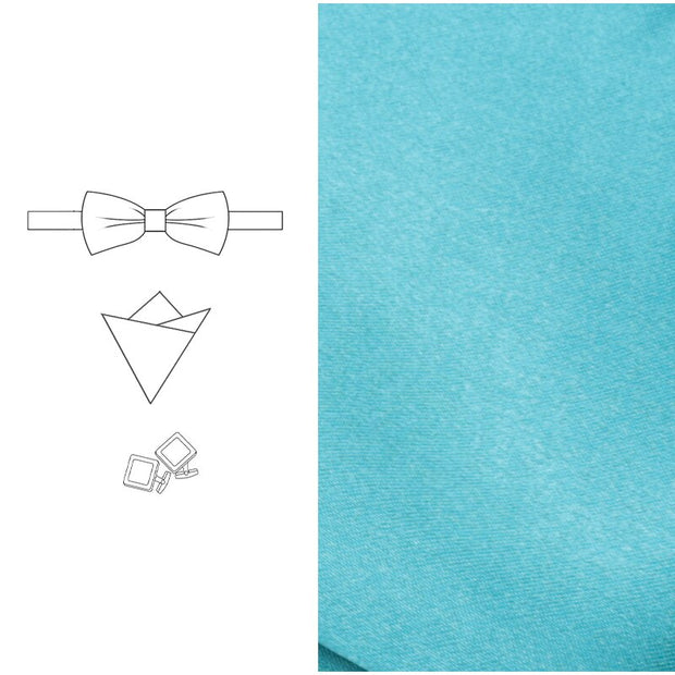 Men Bowtie Cufflinks Cravat Set Solid Butterfly Ties