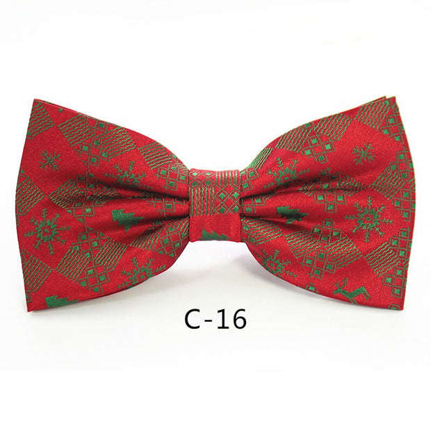 Bow Ties for Mens Shirt  Snowflake Christmas Tree Pattern