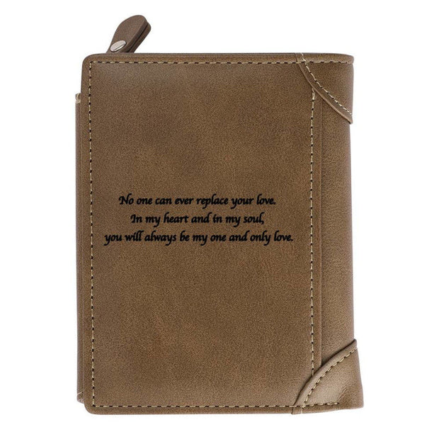 Direct sales Custom Photo Wallet Men Thin Section Buckle Leather