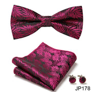 New Paisley  Bow Tie for men Wedding Bowtie Handkerchief Cufflink Set