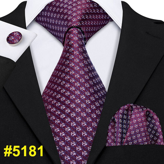 Barry.Wang Designer Purple Paisley Men Ties 8.5cm Wide 100% Silk Tie