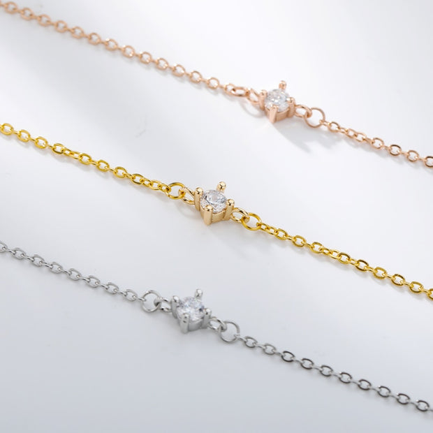 Single Zircon Circle Bead Bracelets For Women Stainless Steel Bracelet Summer Jewelry