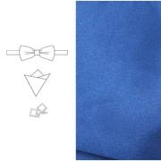 Men Bowtie Cufflinks Cravat Set Solid Butterfly Ties