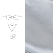 Men Bowtie Cufflinks Cravat Set Solid Butterfly Ties