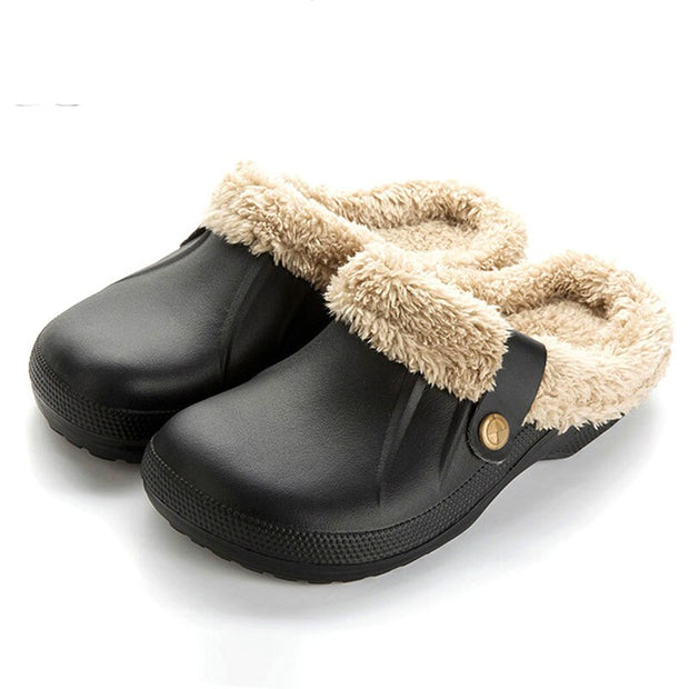 Unisex Home Winter Clogs Indoor Fur Warm Slippers