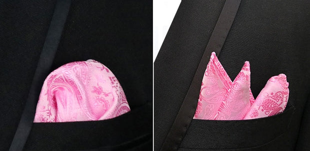 EASY.H Luxury 25*25CM  Vintage Floral Paisley Silk Hanky Pocket Square