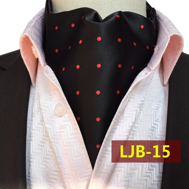 Men Vintage Cashew Floral Wedding Formal Cravat Ascot Scrunch