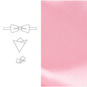 Men Bowtie Cufflinks Cravat Set Solid Butterfly Ties