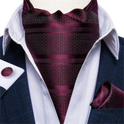 Luxury Men&#39;s Vintage Paisley Floral Formal Cravat Ascot Tie Self British Style