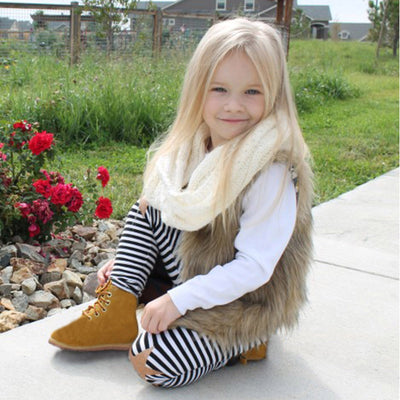 Children's Waistcoat Furry Vest for Girls Kids Baby Girl Winter Warm