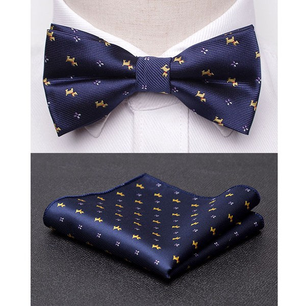 Men Bowtie Cravat Set Fashion Butterfly Party Wedding Ties