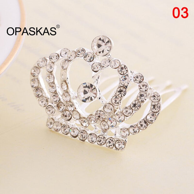 Mini Tiara Hair Combs Princess Crown Wedding Hair Accessories For Girls Fairy