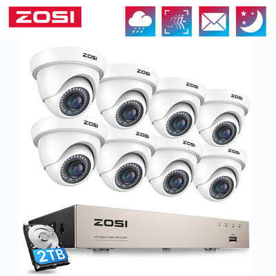 ZOSI 8CH 1080P Security Camera System H.265+ 8CH 5MP Lite HD CCTV DVR