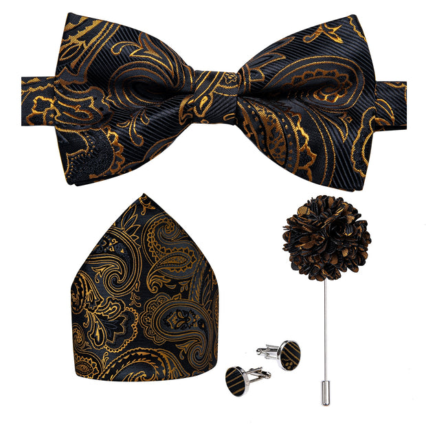 Wedding Bow Tie for Men Classic Red Pre-tied Bowtie Gift Set